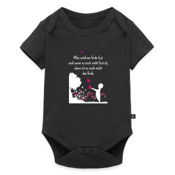 Alles wird Gut - Glück Spruch Aufmunterung - Baby Premium Kurzarmbody - Schwarz - Vorne