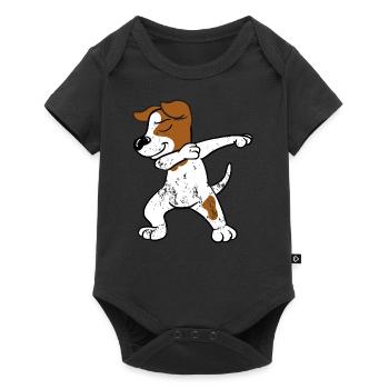 Retro Vintage Dabbing Dab Jack Russell Terrier - Baby Premium short-sleeve bodysuit - black - Front