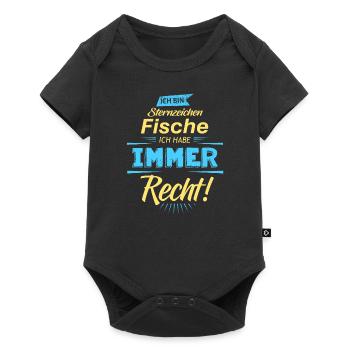 Sternzeichen Fische Spruch - Baby Premium Kurzarmbody - Schwarz - Vorne