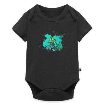 Cadeau de descente de vélo de montagne en 3D - Body à manches courtes Premium Bébé - noir - Devant