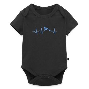 Cadeau de vélo de montagne de vélo de montagne de rythme cardiaque de montagnes - Body à manches courtes Premium Bébé - noir - Devant