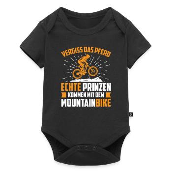 Vergiss das Pferd echte Prinzen kommen mit dem MTB - Baby Premium Kurzarmbody - Schwarz - Vorne