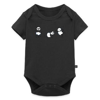 Panda Yoga Méditation Zen Namaste Gymnastique - Body à manches courtes Premium Bébé - noir - Devant