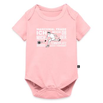 Lustiges Tennis Tennisplatz Sehnsucht vermissen - Baby Premium Kurzarmbody - Rosa - Vorne