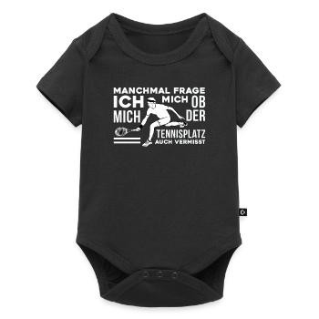 Lustiges Tennis Tennisplatz Sehnsucht vermissen - Baby Premium Kurzarmbody - Schwarz - Vorne
