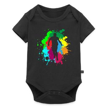 Retro Football Silhouette Football Player Vintage - Baby Premium short-sleeve bodysuit - black - Front