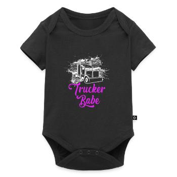 Trucker Babe LKW Fahrerin Kraftfahrerin Geschenk - Baby Premium Kurzarmbody - Schwarz - Vorne