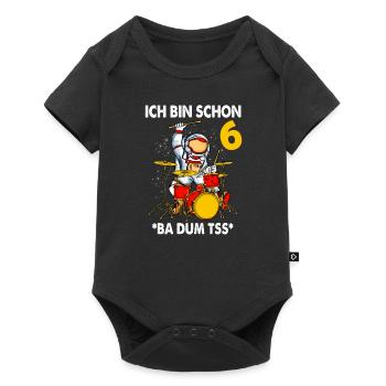 Kinder Schlagzeugspieler 6. Geburtstag 6 Jahre - Baby Premium Kurzarmbody - Schwarz - Vorne