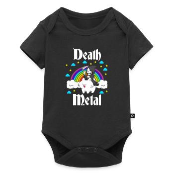 Death metal cat rainbow grim reaper music - Baby Premium short-sleeve bodysuit - black - Front