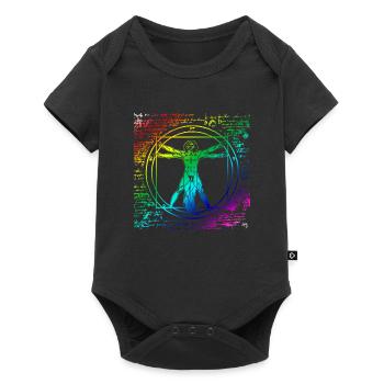 Gay Pride Leonardo Da Vinci Vitruvian Rainbow - Baby Premium short-sleeve bodysuit - black - Front