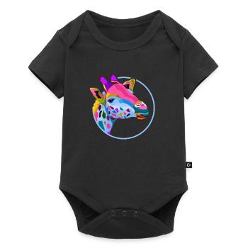 Girafe amour motif tache costume vintage rétro - Body à manches courtes Premium Bébé - noir - Devant