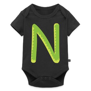 Letter N - Baby Premium short-sleeve bodysuit - black - Front