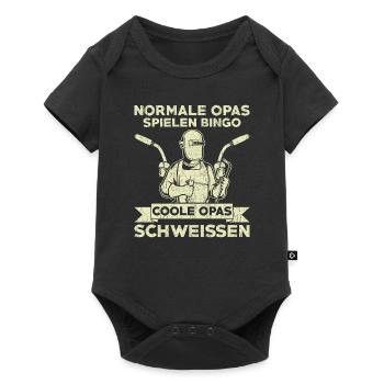 Normale Opas spielen Bingo coole Opas Schweissen - Baby Premium Kurzarmbody - Schwarz - Vorne
