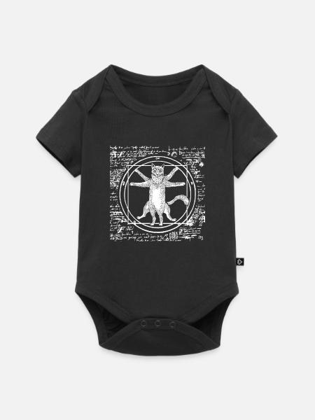 Leonardo Da Vinci Vitruvian Cat Cat Gift - Baby Premium short-sleeve bodysuit - black