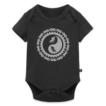 Yin Yang signe symbole cycliste vélo de course - Body à manches courtes Premium Bébé - noir - Devant