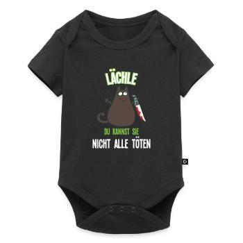 Lächle du kannst Sie nicht alle töten Katze Messer - Baby Premium Kurzarmbody - Schwarz - Vorne