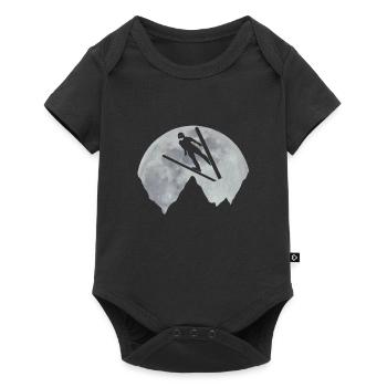 Ski jumper Mondschein ski jump ski flyer - Baby Premium short-sleeve bodysuit - black - Front