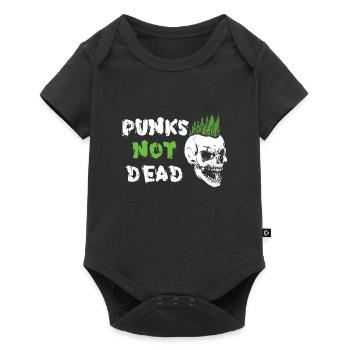 Punks Not Dead Anarchy Punker Totenkopf Skull Punk - Baby Premium short-sleeve bodysuit - black - Front