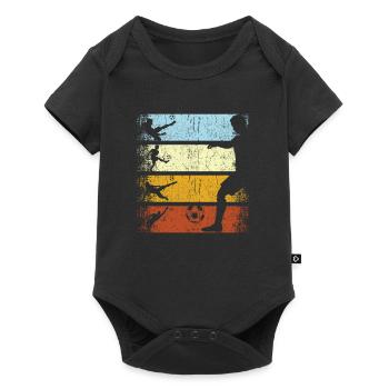 Retro vintage soccer player soccer football player - Baby Premium short-sleeve bodysuit - black - Front