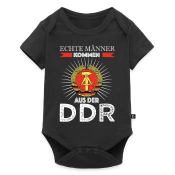 Echte Männer DDR Spruch Deutschland - Baby Premium Kurzarmbody - Schwarz - Vorne