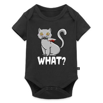 Chat Quel chat meurtrier noir drôle avec un couteau - Body à manches courtes Premium Bébé - noir - Devant