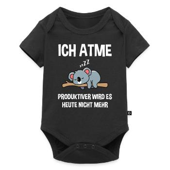 Ich atme produktiver wird es heute nicht mehr BärD - Baby Premium Kurzarmbody - Schwarz - Vorne