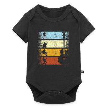 Retro vintage guitarist guitar musician guitars - Baby Premium short-sleeve bodysuit - black - Front