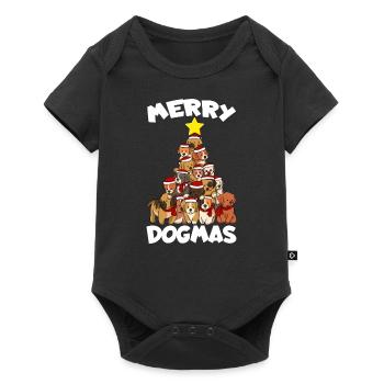 Dog Christmas Dogs Tree Merry Dogmas Funny - Baby Premium short-sleeve bodysuit - black - Front
