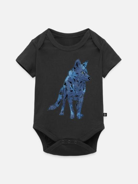 Wolf - Baby Premium Kurzarmbody - Schwarz