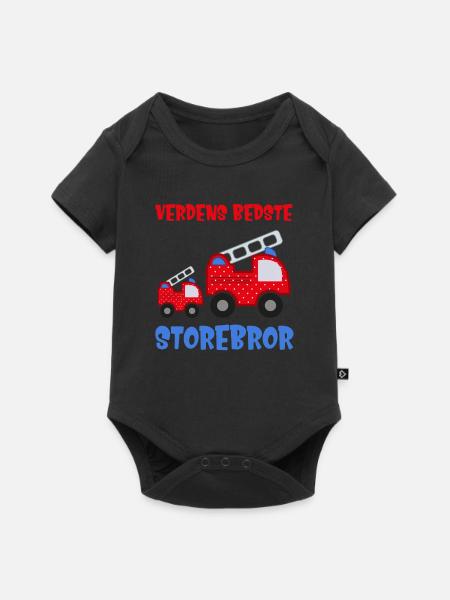 Verdens bedste storebror bror brandvæsen brandmand - Premium kortærmet baby-body  - sort