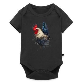 Poulet dessiné à la main - Body à manches courtes Premium Bébé - noir - Devant