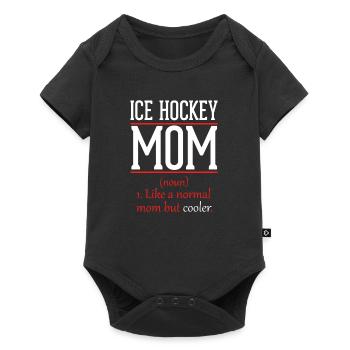 Eishockey Mama wie eine normale Mutter nur cooler - Baby Premium Kurzarmbody - Schwarz - Vorne