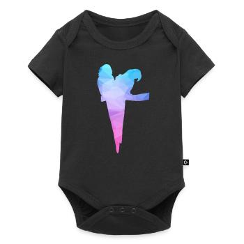 Papagei Pärchen Polygon - Baby Premium Kurzarmbody - Schwarz - Vorne