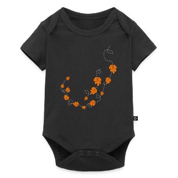 Autumn leaves in the wind - Baby Premium short-sleeve bodysuit - black - Front