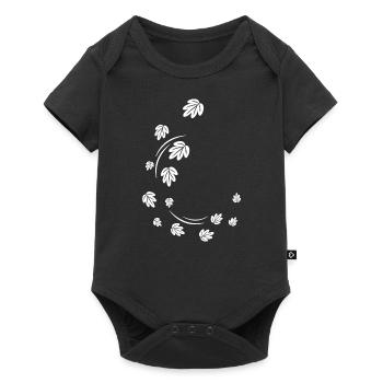 Autumn leaves in the wind - Baby Premium short-sleeve bodysuit - black - Front