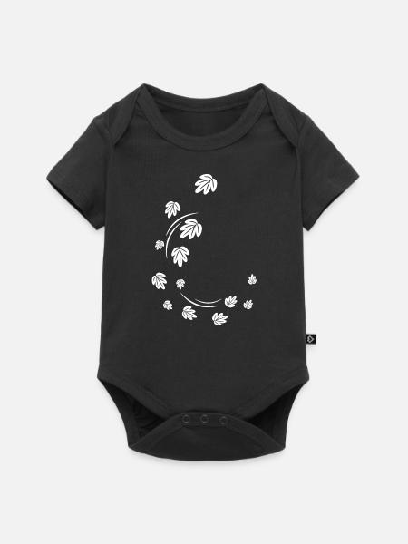 Herbstblätter im Wind - Baby Premium Kurzarmbody - Schwarz