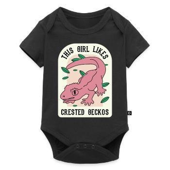 Girl Likes Geckos Cute Lizard Exotic Animal - Baby Premium short-sleeve bodysuit - black - Front