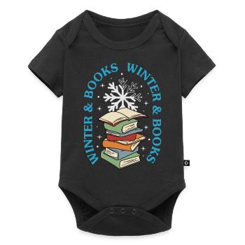 Journées d'hiver, livres de lecture, littérature - Body à manches courtes Premium Bébé - noir - Devant