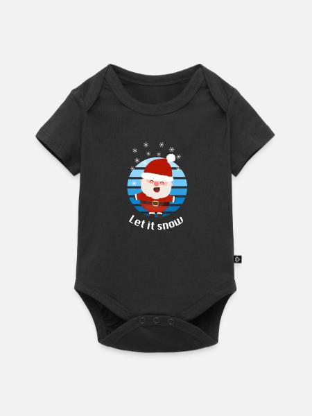 Let it snow Weihnachtsmann - Baby Premium Kurzarmbody - Schwarz