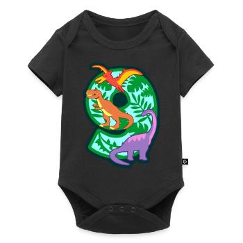 Dinosaurier 9. Geburtstagsparty Nummer 9 - 9 Jahre - Baby Premium Kurzarmbody - Schwarz - Vorne
