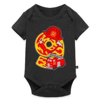 Feuerwehrmann 9. Geburtstagsparty Nummer 9 - 9 Jah - Baby Premium Kurzarmbody - Schwarz - Vorne