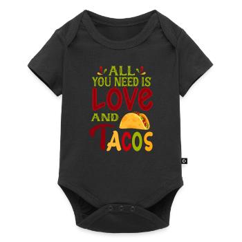 Tout ce dont vous avez besoin est de l’amour et des tacos - Body à manches courtes Premium Bébé - noir - Devant