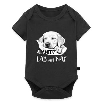 Labrador Dog Sleeping Cute Dog Mom Puppy - Baby Premium short-sleeve bodysuit - black - Front