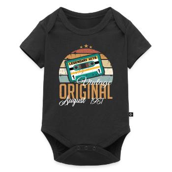 August 1981 Jubiläum 1981 Legenden August - Baby Premium Kurzarmbody - Schwarz - Vorne