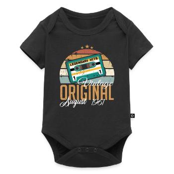 August 1961 Jubiläum 1961 Legenden August - Baby Premium Kurzarmbody - Schwarz - Vorne