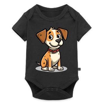 Niedliches Hundedesign für Hundebesitzer - Baby Premium Kurzarmbody - Schwarz - Vorne