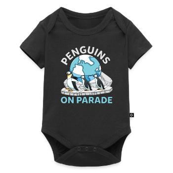 Drôles de pingouins de l’Antarctique sur la parade de la faune - Body à manches courtes Premium Bébé - noir - Devant