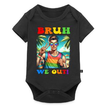 Pride Gay CSD Love LGBTQ Farben des Regenbogens - Baby Premium Kurzarmbody - Schwarz - Vorne