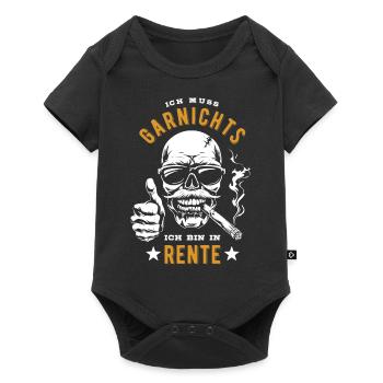 Ich muss garnichts, ich bin in Rente - Rentner - Baby Premium Kurzarmbody - Schwarz - Vorne
