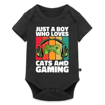 Gamer and Cats: Video Games and Feline Complicity - Baby Premium short-sleeve bodysuit - black - Front